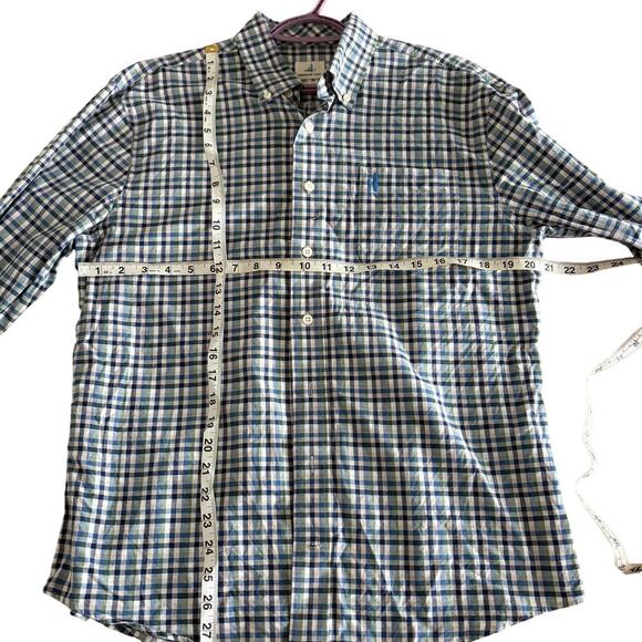 Johnnie O Hangin Out Button Down Shirt Plaid Medium Tailgate Prep Harborcore - Picture 7 of 7